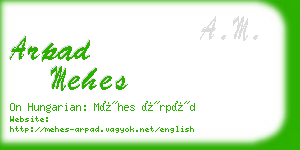 arpad mehes business card